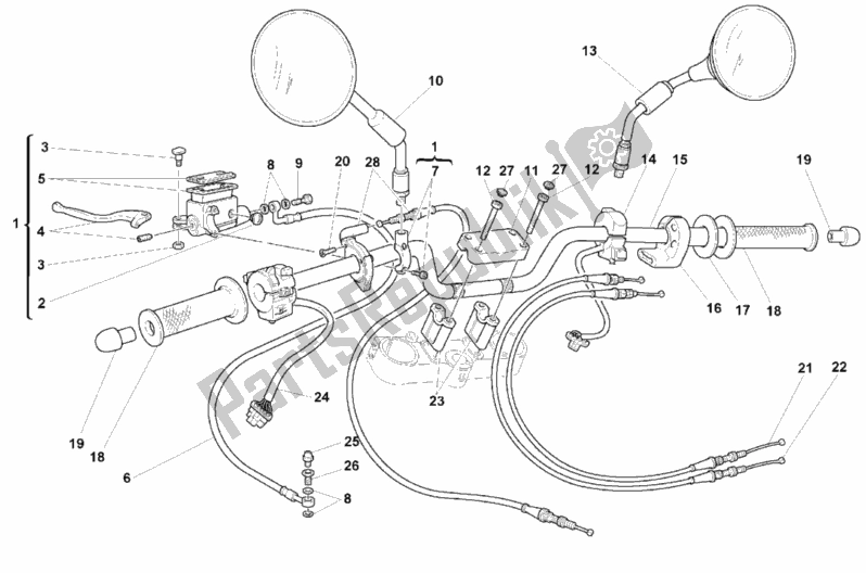 Toutes les pièces pour le Guidon du Ducati Monster 750 Dark City 1999